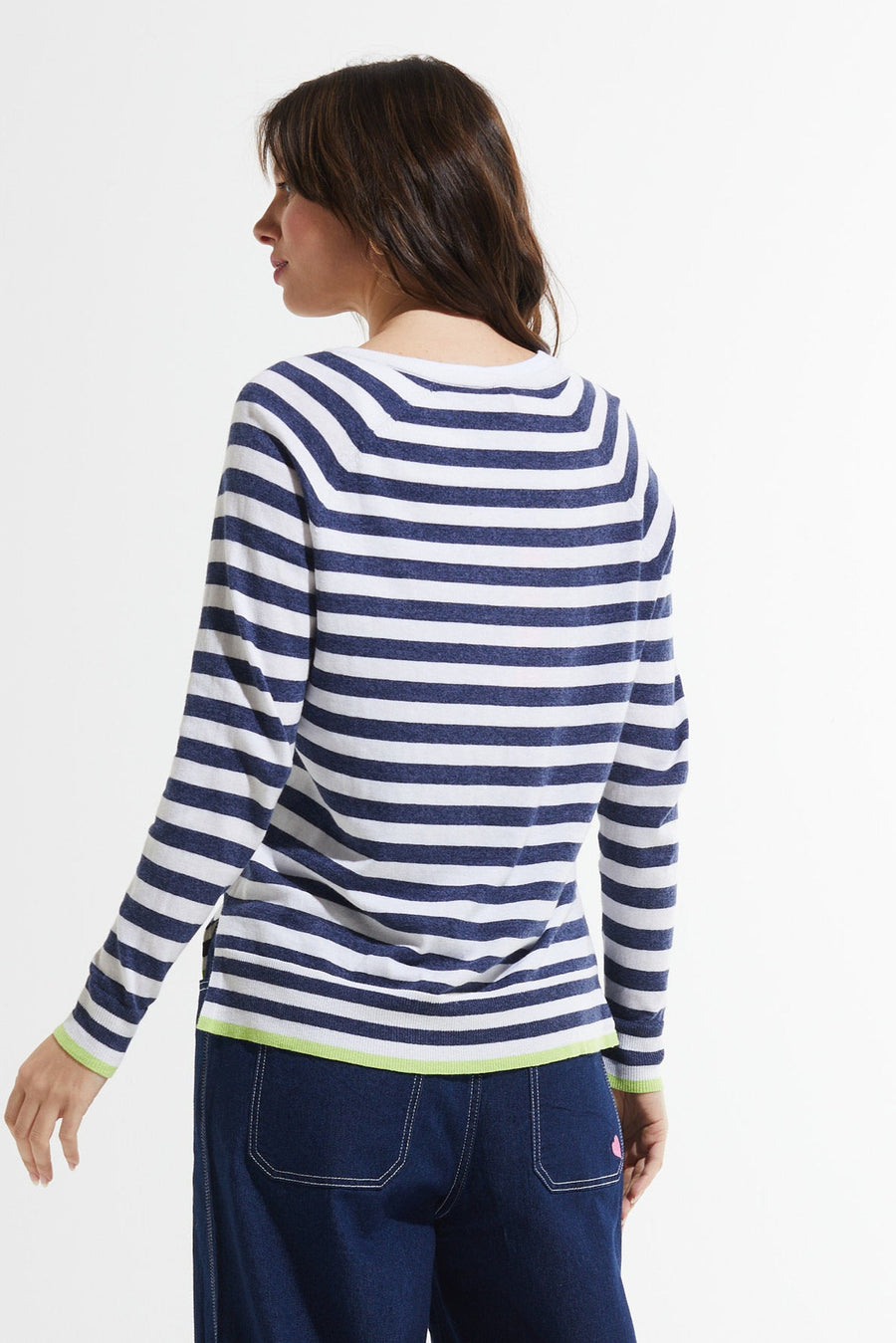 Z&P Striped Cotton Cashmere V-Neck Sweater