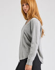 Z&P Cotton and Cashmere Soft V-Neck Sweater: Marl