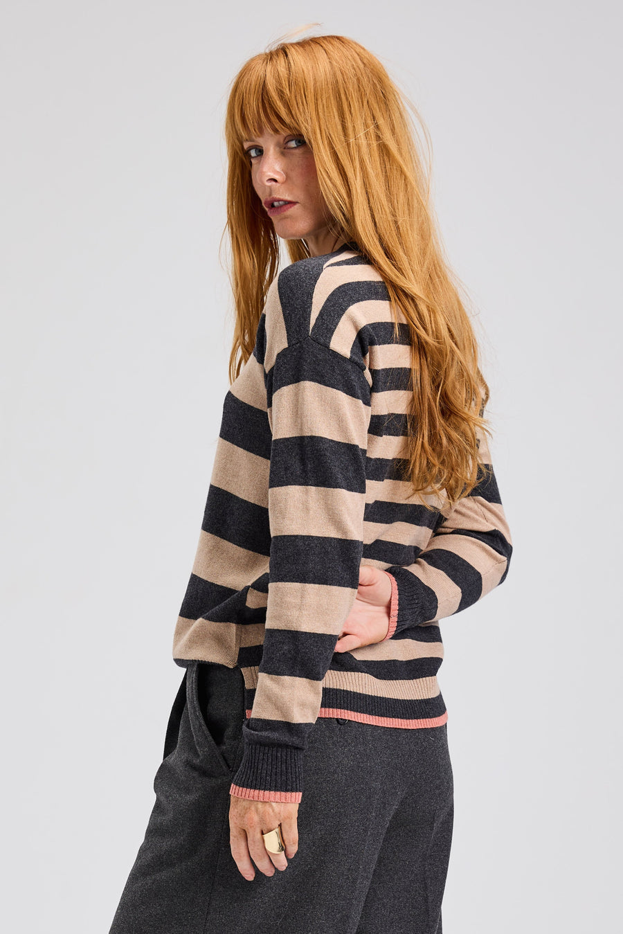 Z&P Multi Stripe Crew: Black