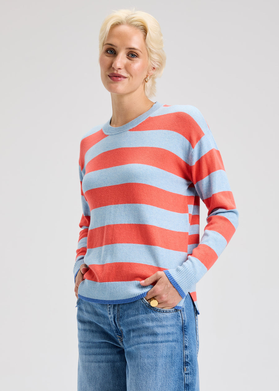 Z&P Multi Striped Crew Neck Sweater