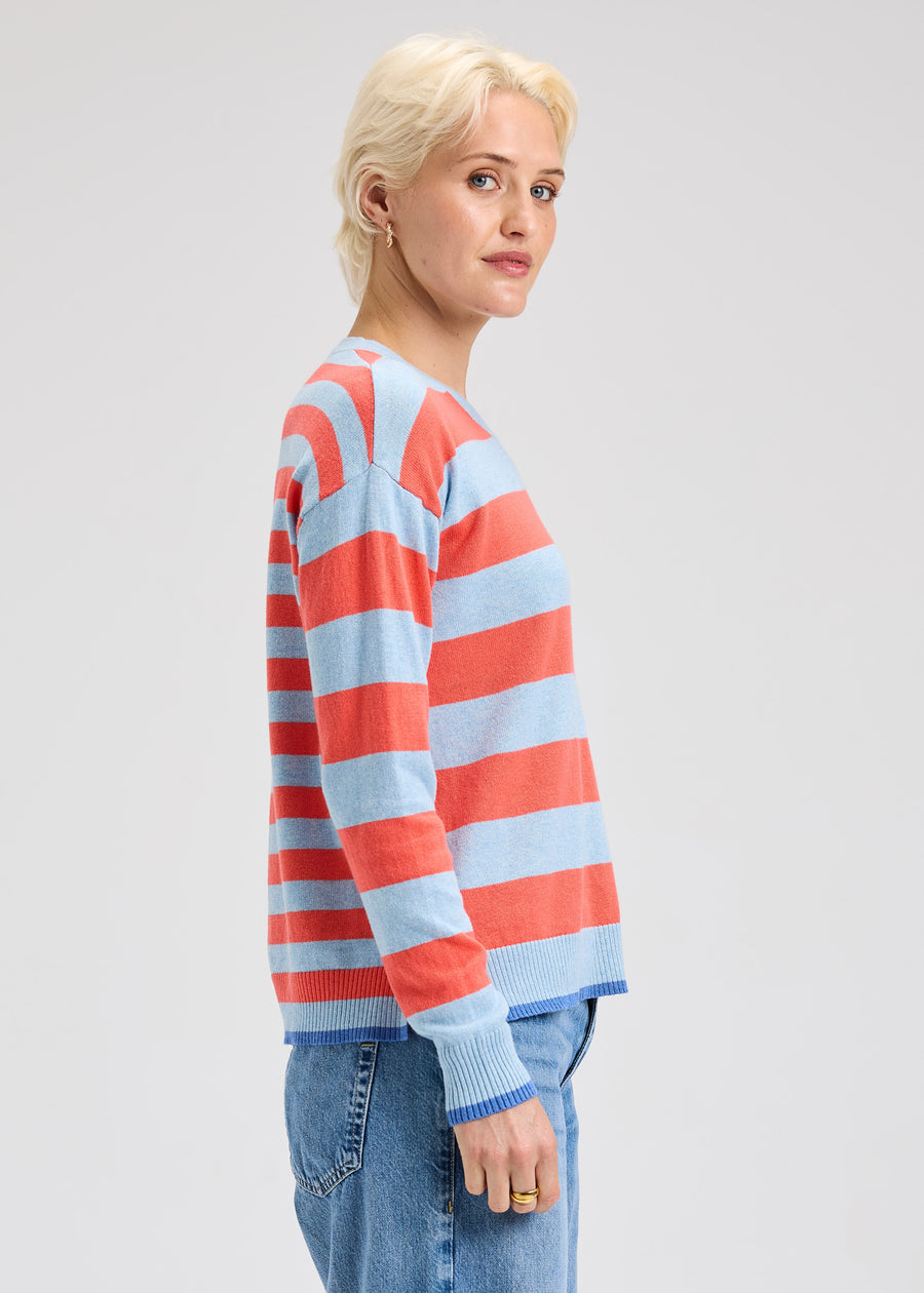 Z&P Multi Striped Crew Neck Sweater