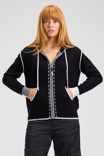 Z&P Threaded Hoodie Cardigan Sweater
