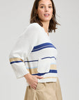 Z&P Cotton Stripe Crop Sweater