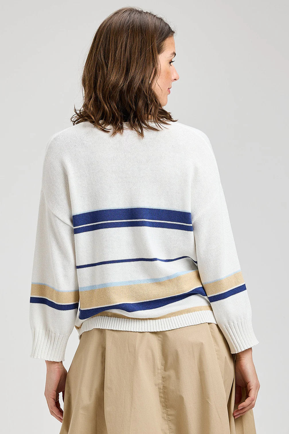 Z&P Cotton Stripe Crop Sweater