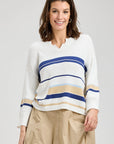 Z&P Cotton Stripe Crop Sweater