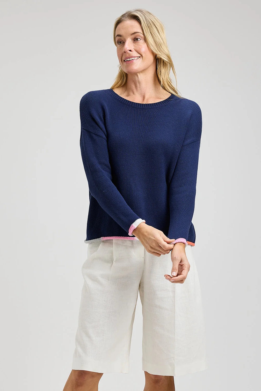 Z&P Cotton Bottom Detail Sweater