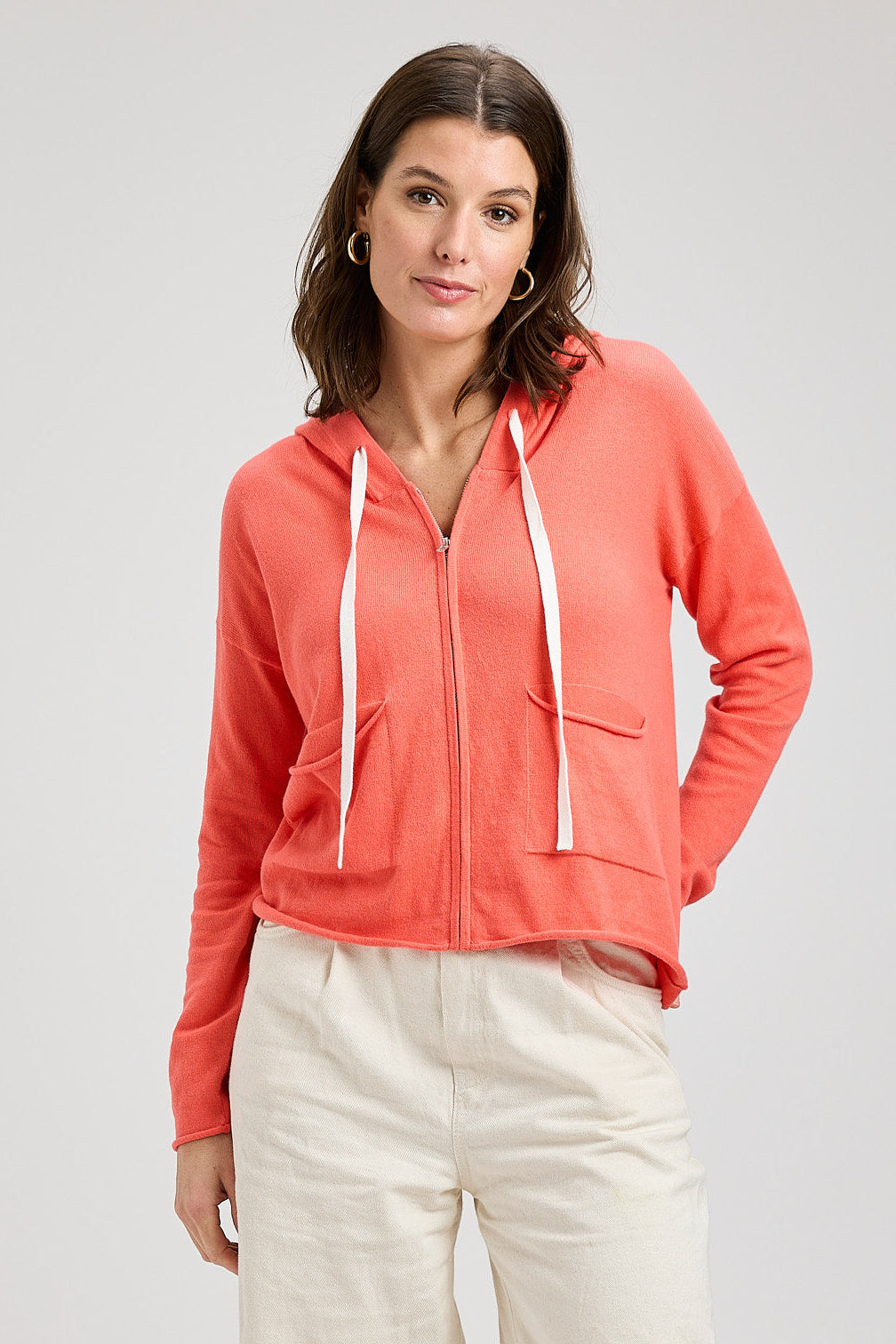 Z&P Threaded Hoodie Zip Cardigan Sweater
