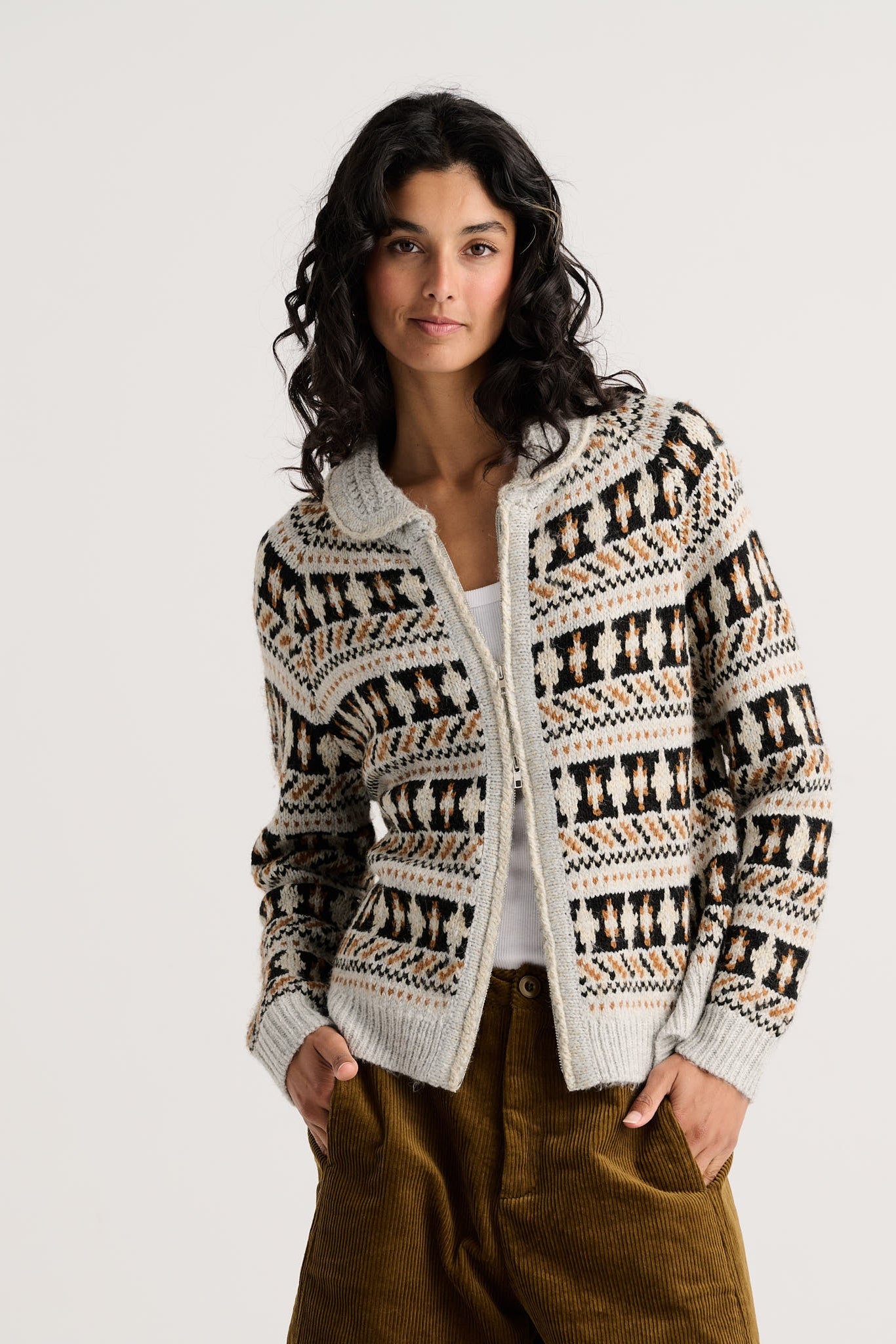 Z&P Fairisle Collared Sweater Jacket