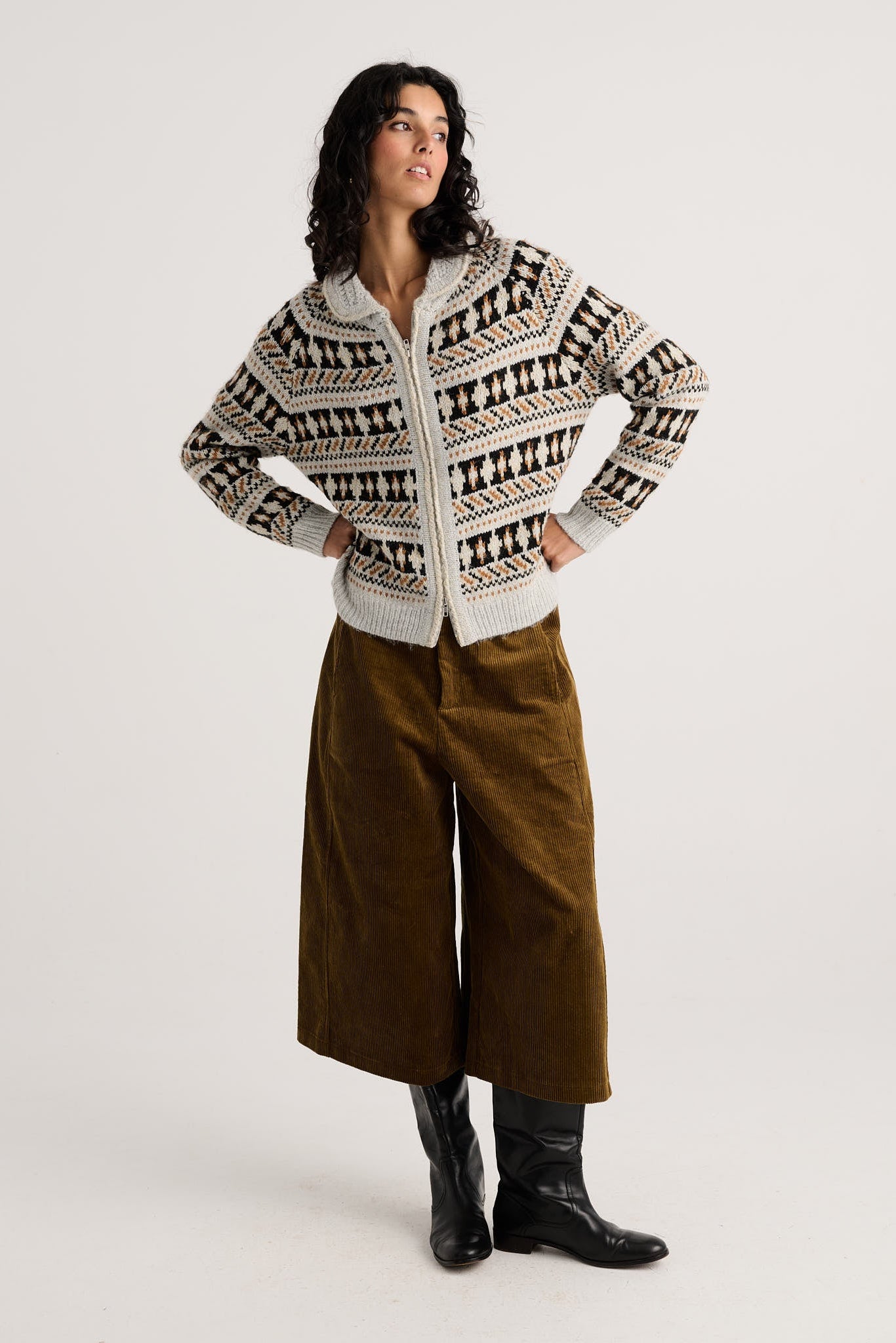 Z&P Fairisle Collared Sweater Jacket