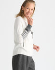 Z&P Drawcord Cotton Cashmere Sweater- White