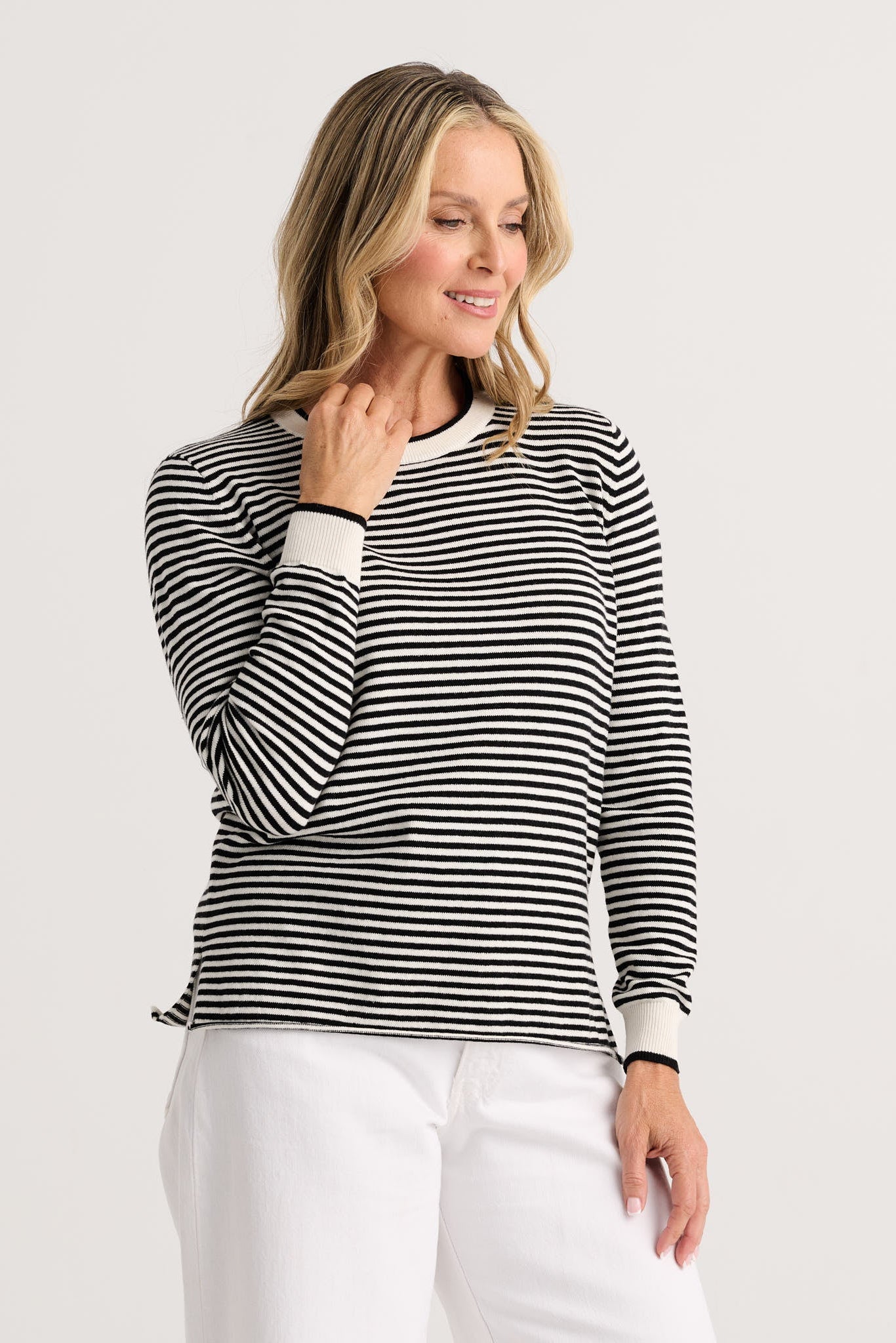 Z&P Everyday Stripe Sweater-White