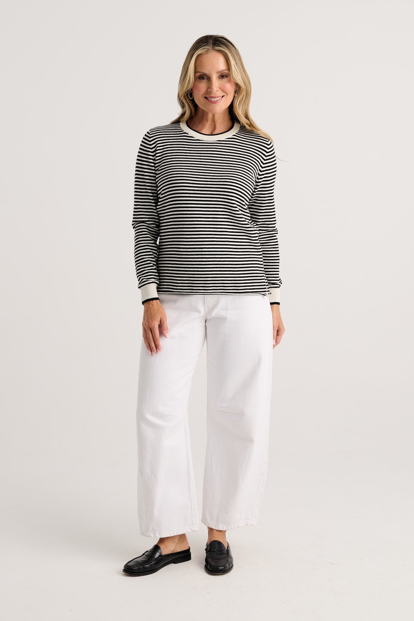 Z&P Everyday Stripe Sweater-White