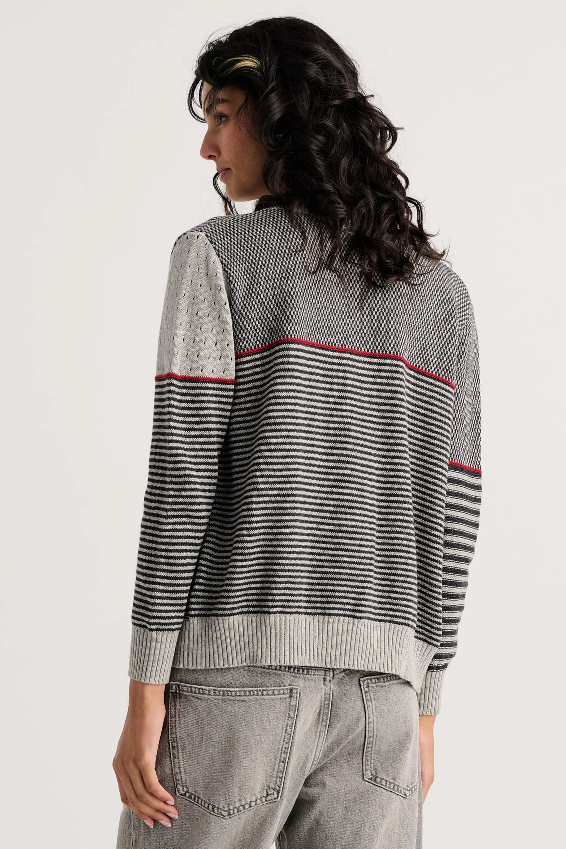 Z&P Marl Knit Zip Up Cardigan Sweater