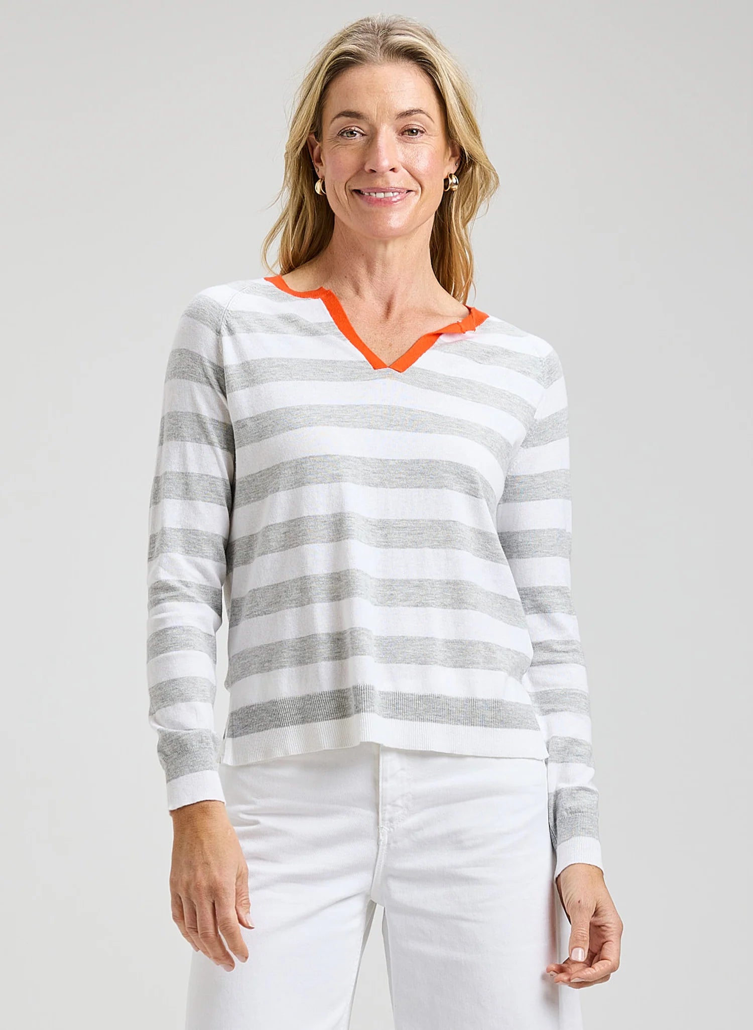 Z&P Stripe Henley Sweater