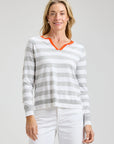 Z&P Stripe Henley Sweater