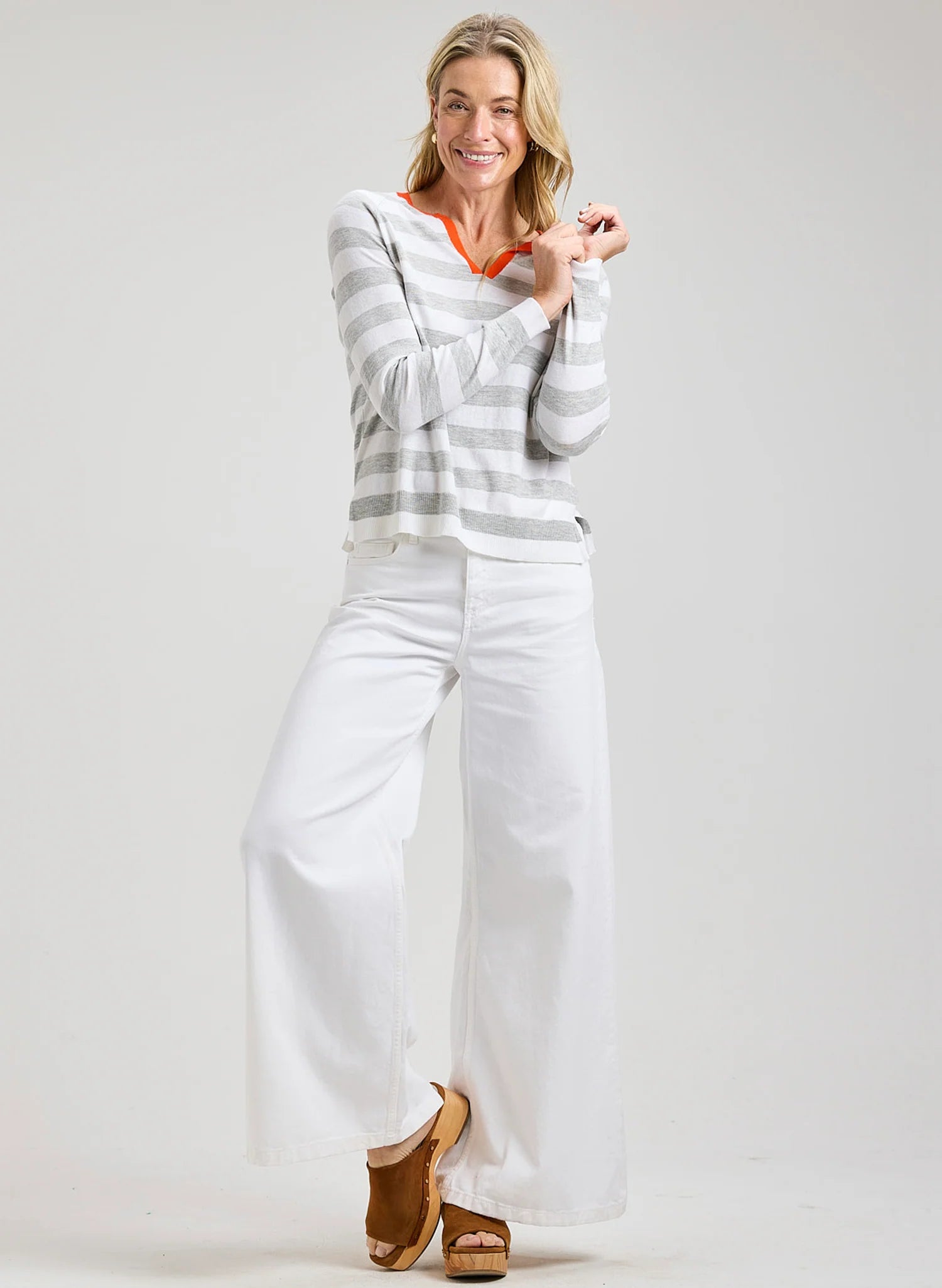 Z&P Stripe Henley Sweater