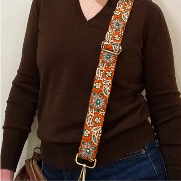 Jenny Krauss Embroidered Adjustable Bag Strap
