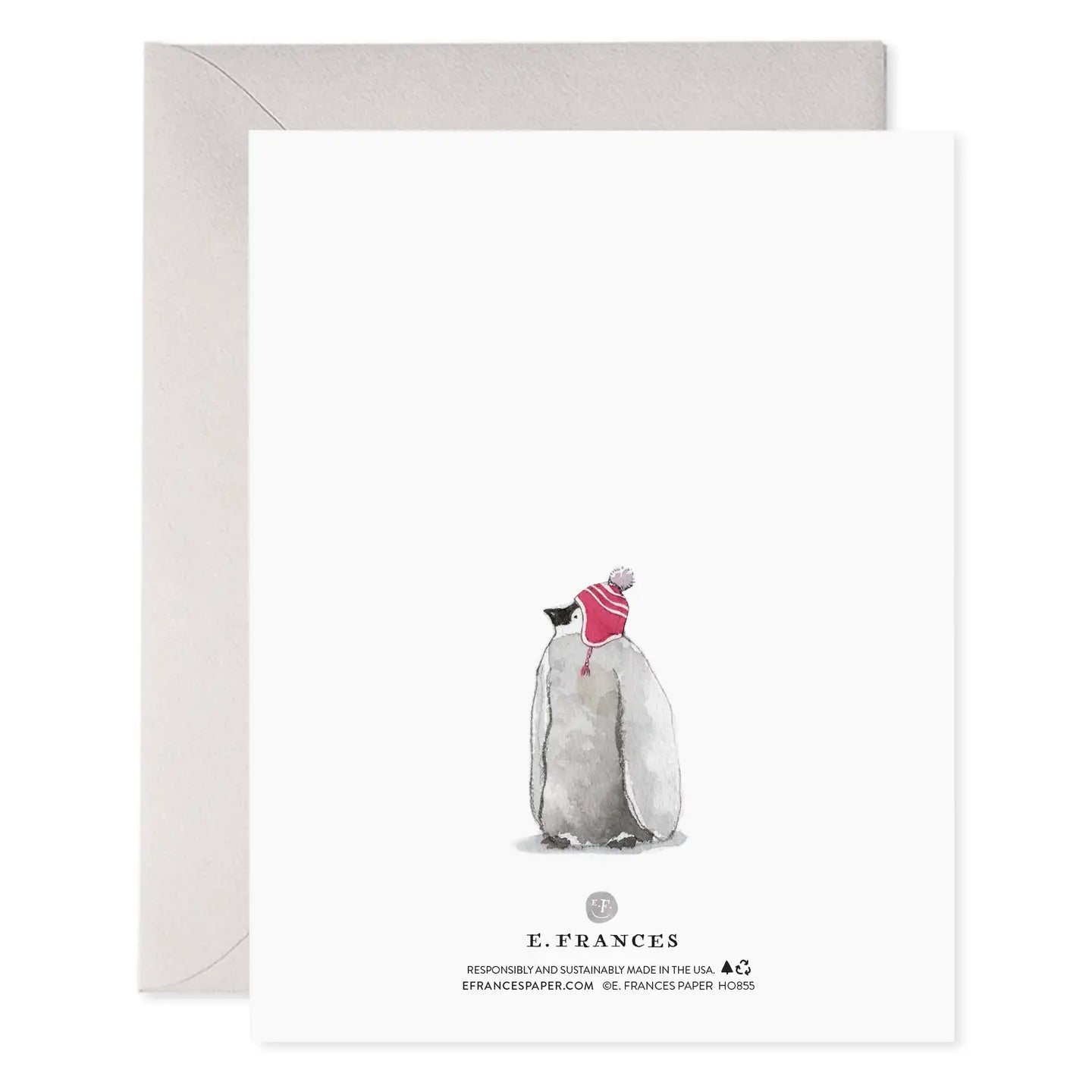 E.Frances Cozy Penguins Holiday Christmas Greeting Card