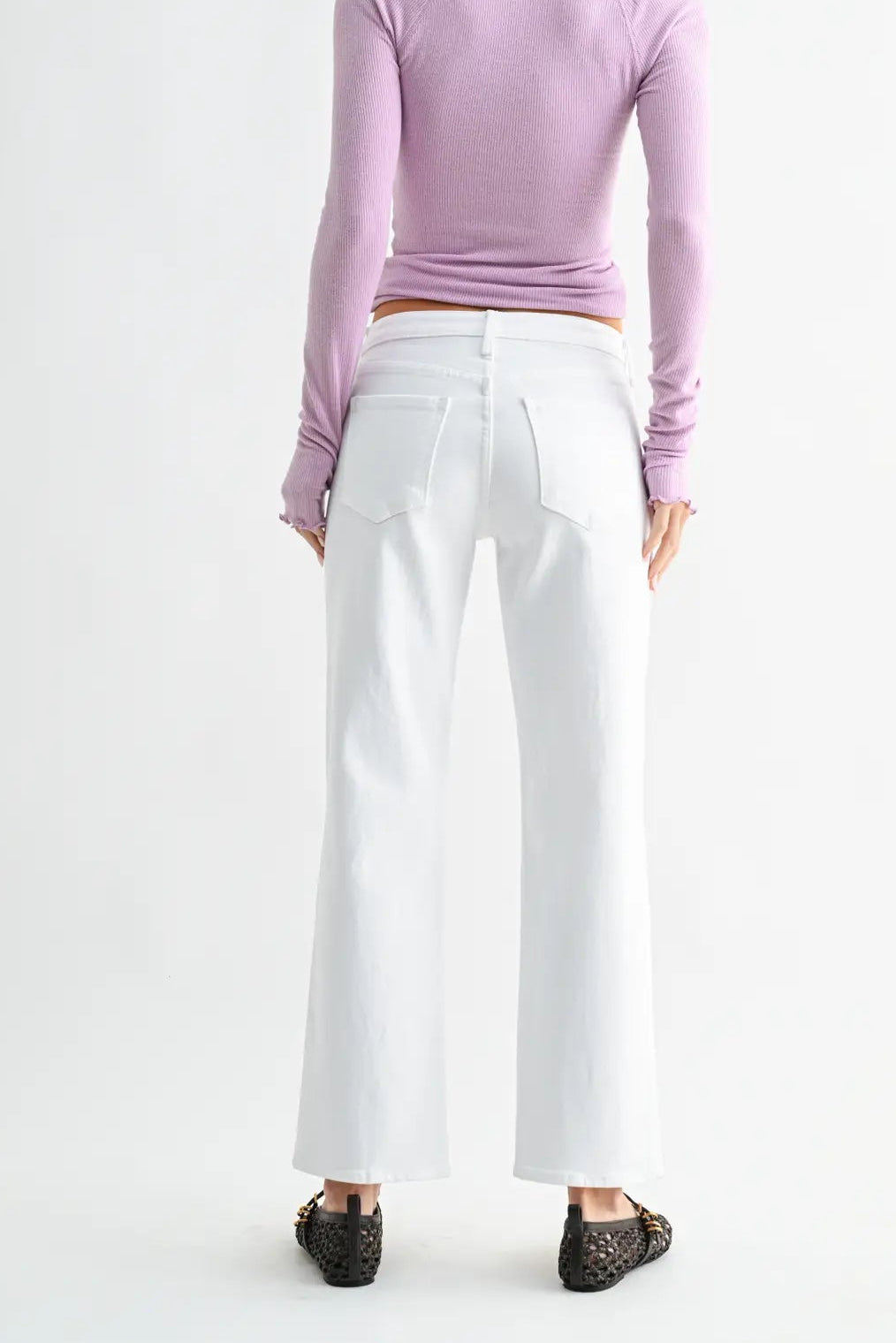 JBD Optic White Stretchy Straight Denim Pants