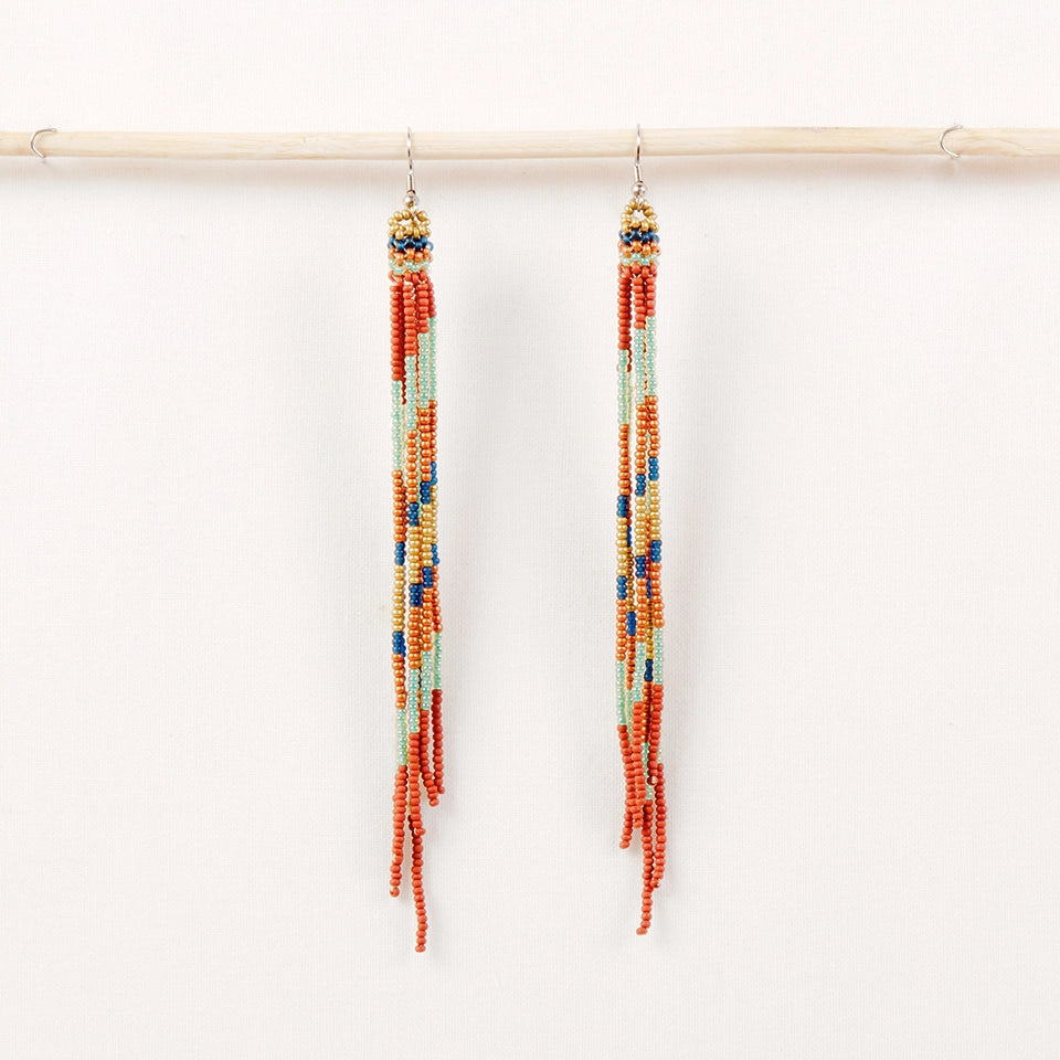 Beaded Fringe Duster Earrings