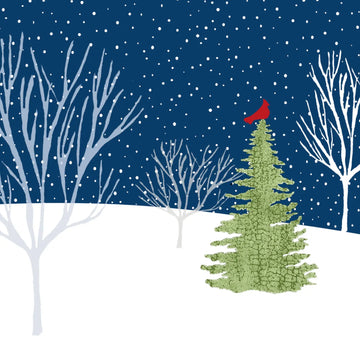 Midnight Cardinal Deluxe Boxed Holiday Cards