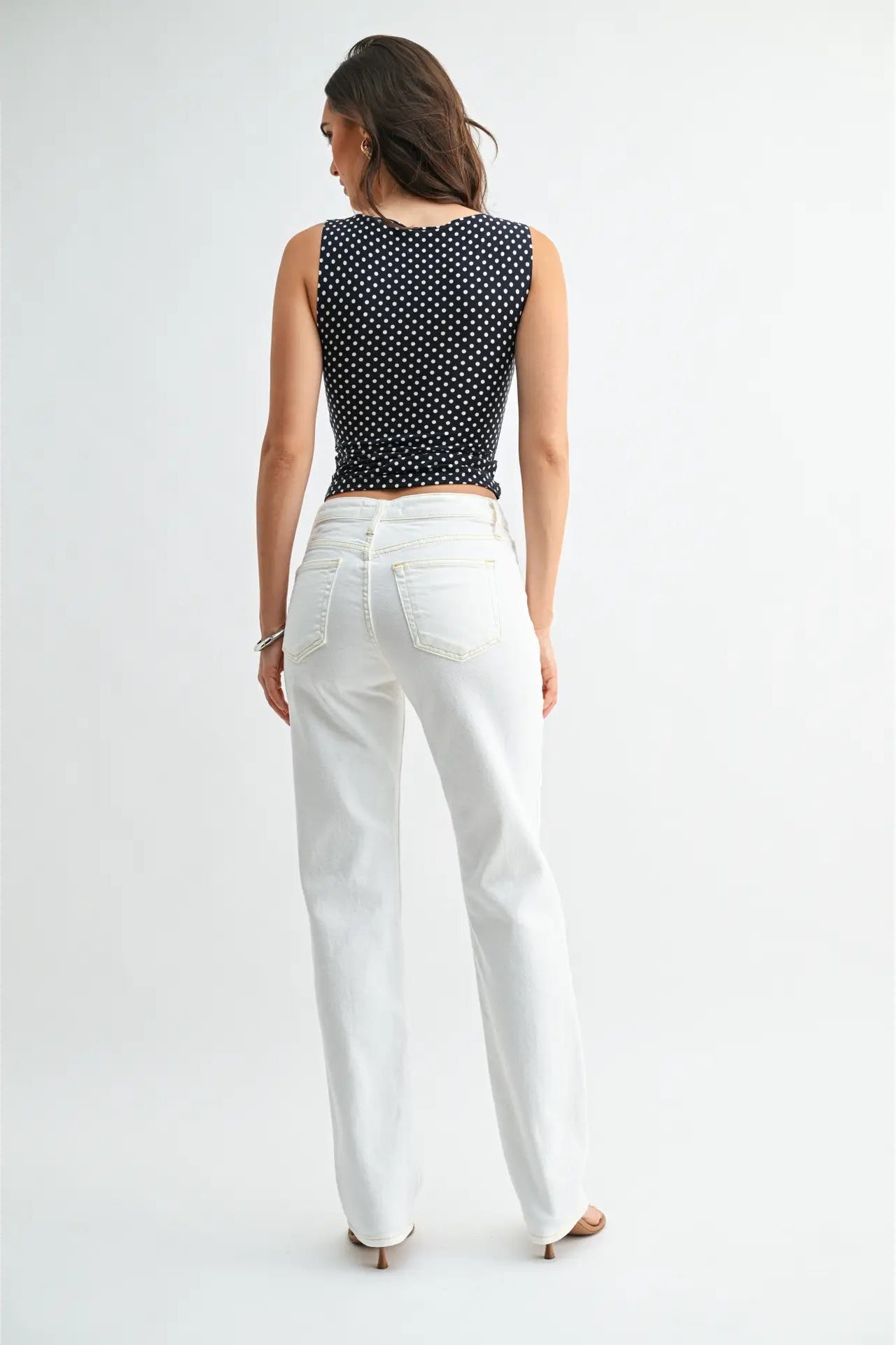 JBD Mid Rise Stovepipe Straight Leg Off White Jeans