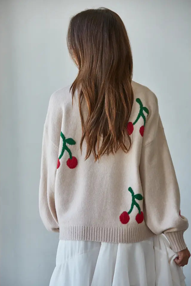 DC Cherry Knit Pullover Sweater