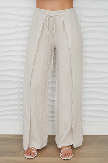 Side Panel Linen Pants