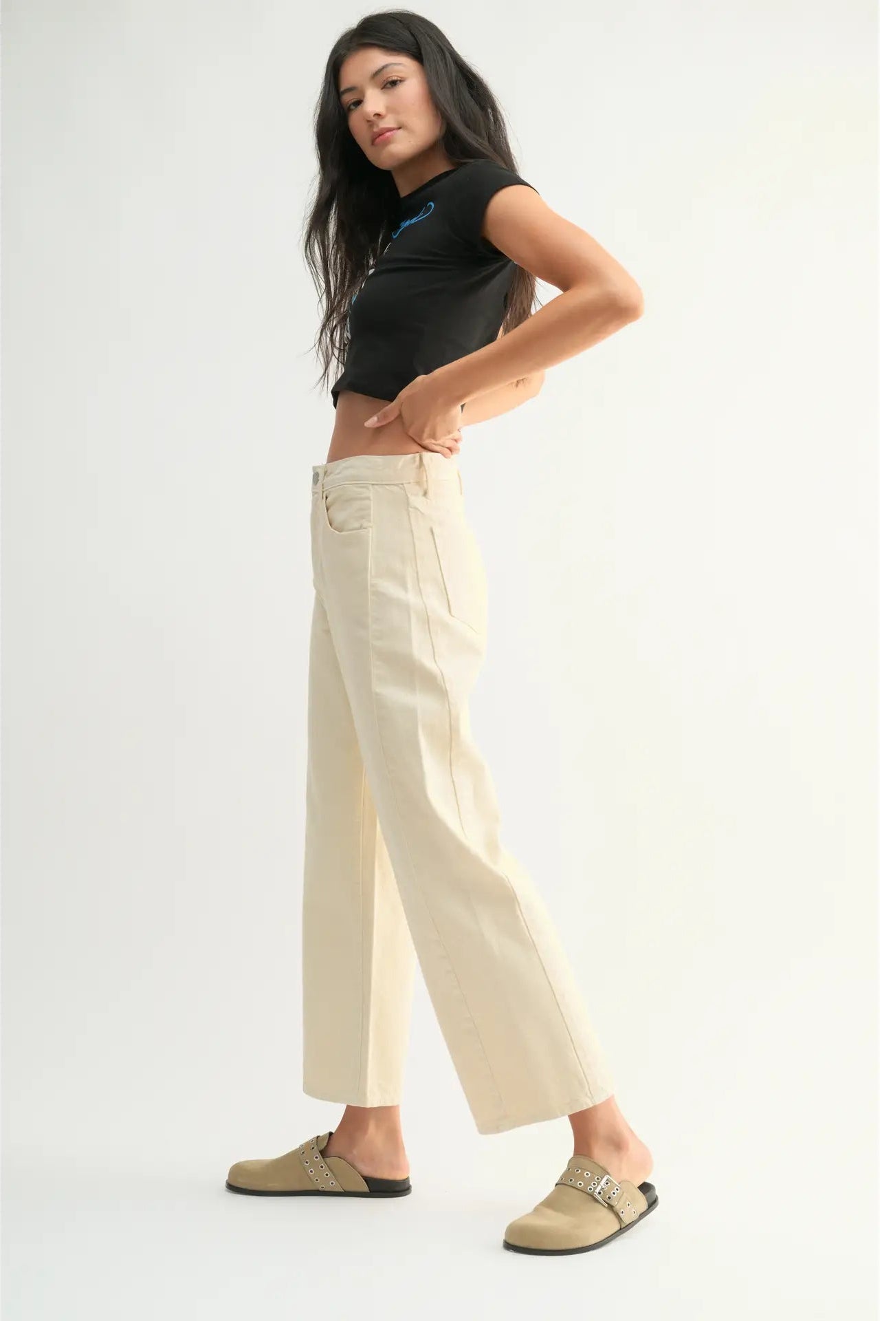 Just Black Barrel Jean Twist Medium Denim
