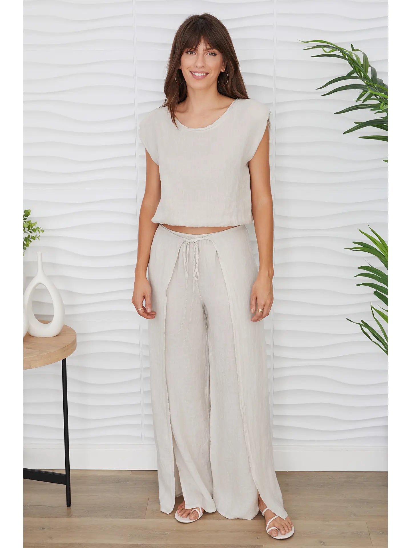 Lucia Linen Side Panel Pants