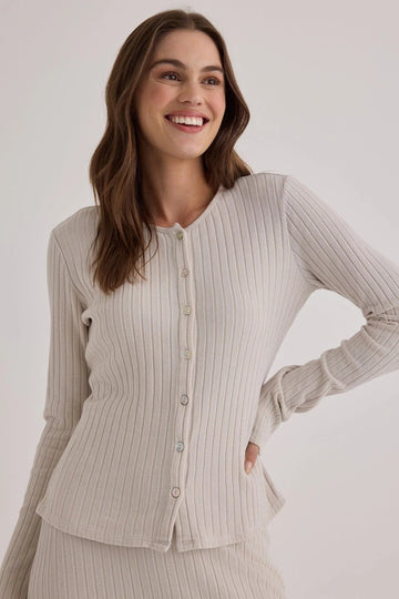 Bella Dahl Moonstone Long Sleeve Ribbed Cardigan