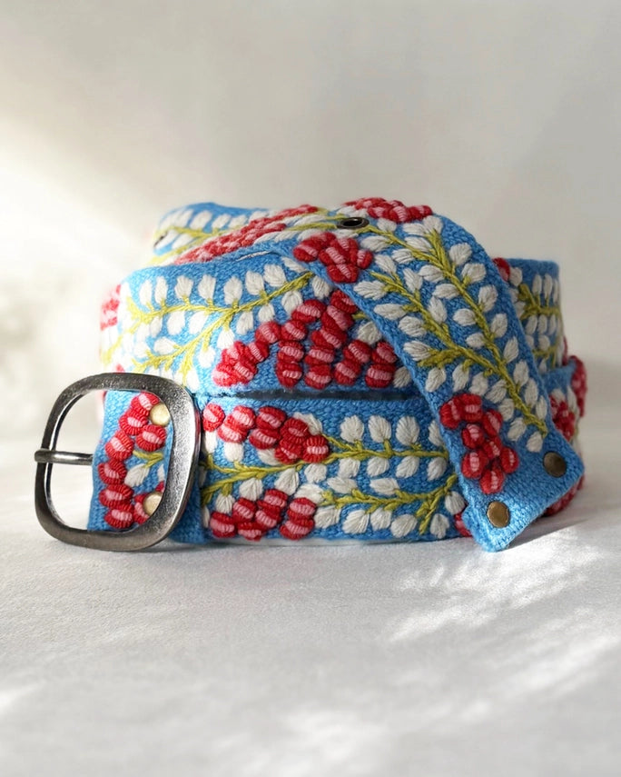 Jenny Krauss Berries on Vine Embroidered Belt
