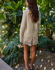Cotton Knit Long Sleeve V-Neck Cardi