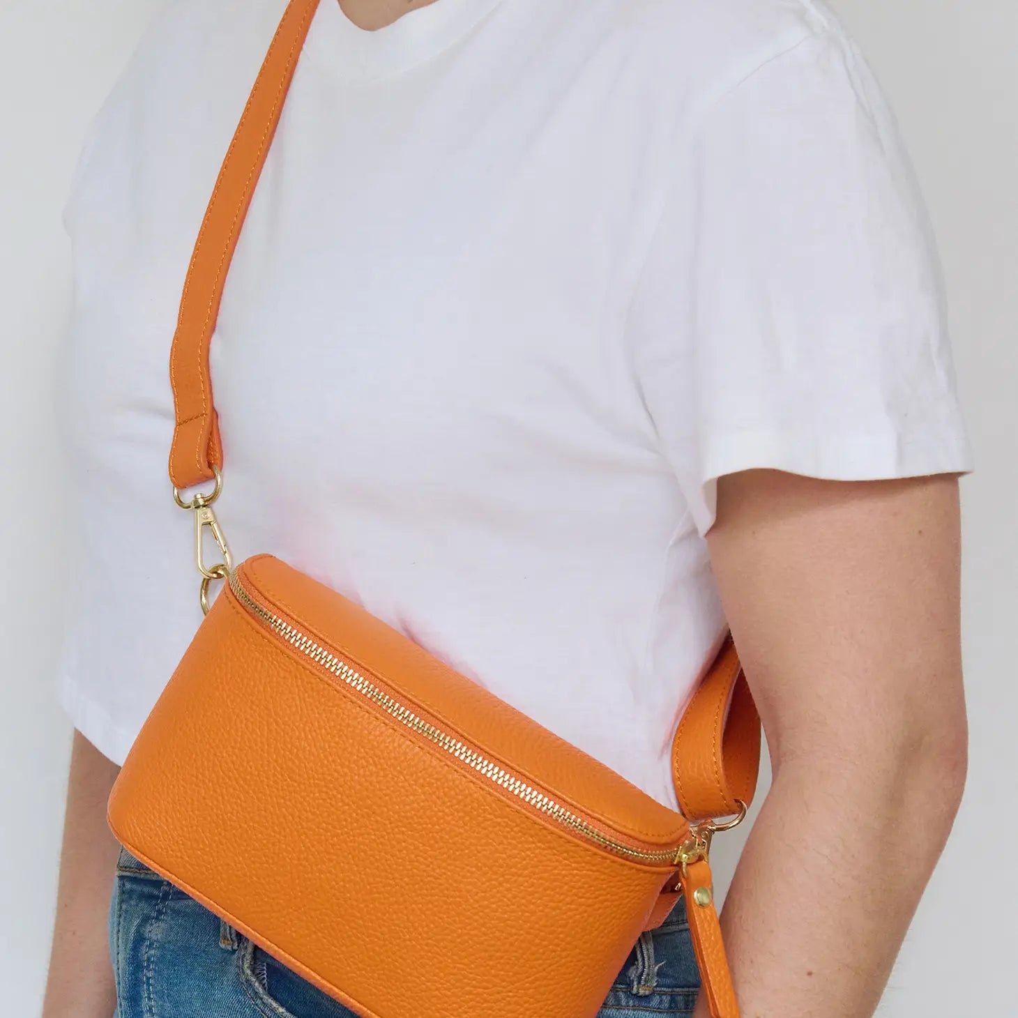 Justin Gregory Rosey Leather Crossbody Belt Bag