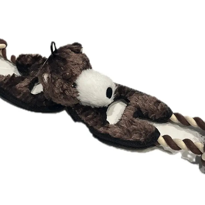 Flat Tugger Bear Dog Toy