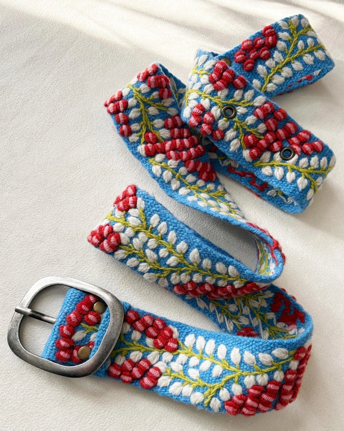 Jenny Krauss Berries on Vine Embroidered Belt