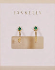 JK Open Mini Hoop Earrings: 18K Gold Green Emerald