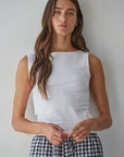 Allez Boat Neck Sleeveless Knit Top