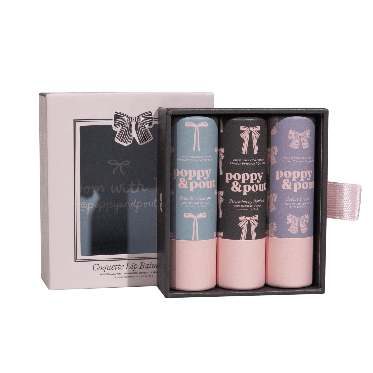 Poppy & Pout Coquette Lip Balm Trio Gift Set