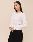 Bella Dahl Cotton Cashmere Crew Neck Cardigan