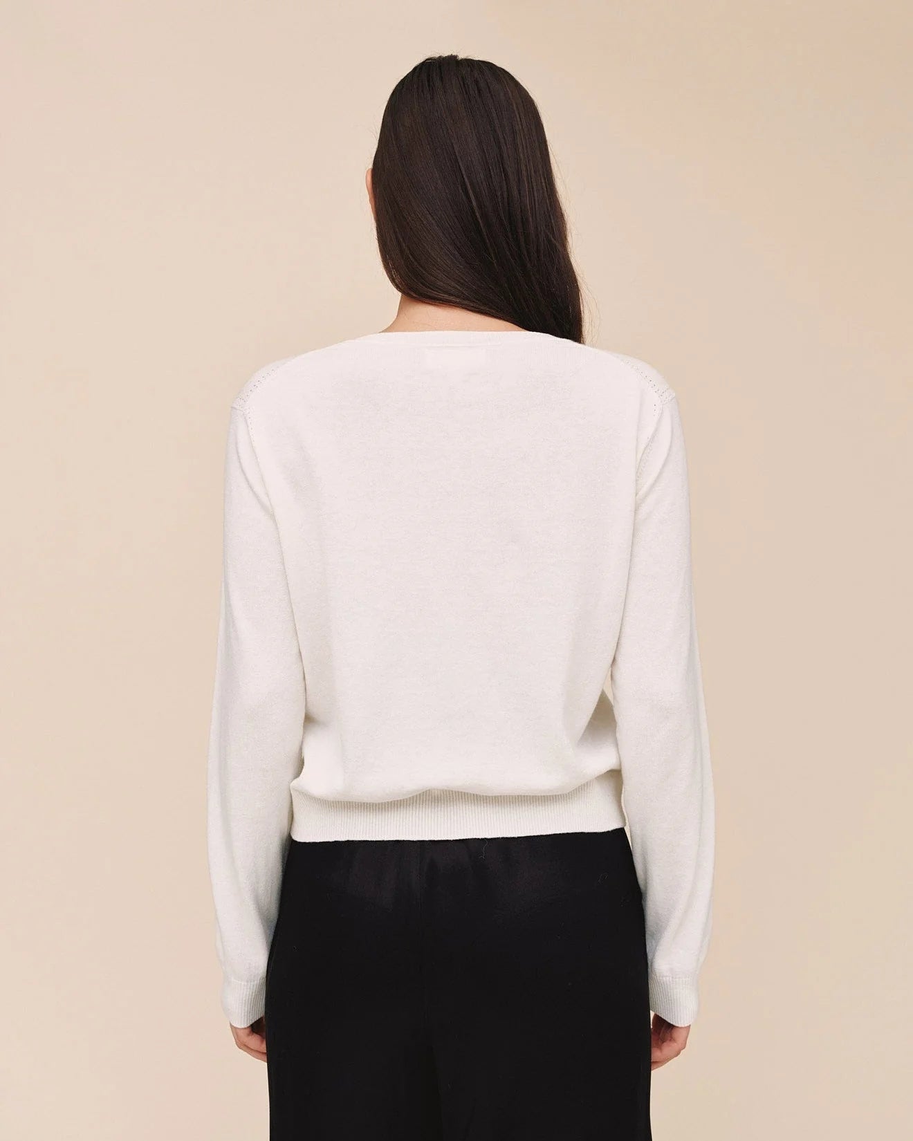 Bella Dahl Cotton Cashmere Crew Neck Cardigan