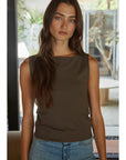 Allez Boat Neck Sleeveless Knit Top