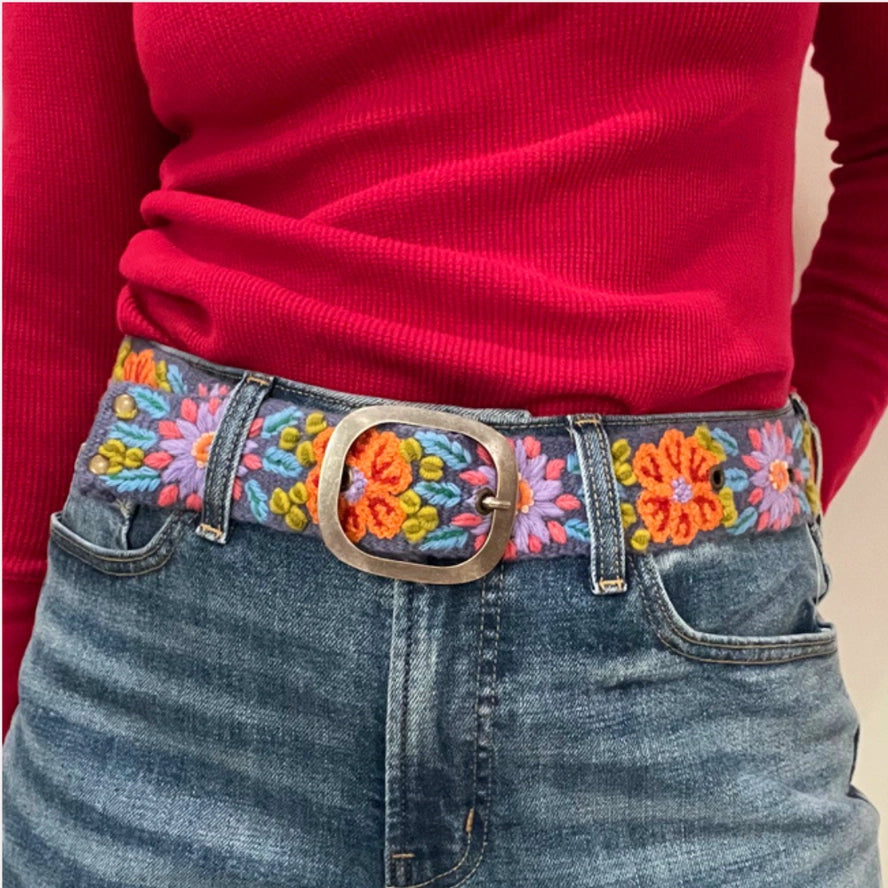 Jenny Krauss Prairie Flowers Embroidered Belt