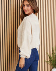 Milly Cropped Mock Neck Chunky Sweater