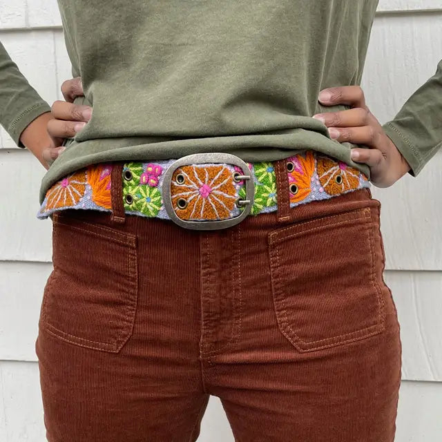 Jenny Krauss Evening Shade Floral Embroidered Belt