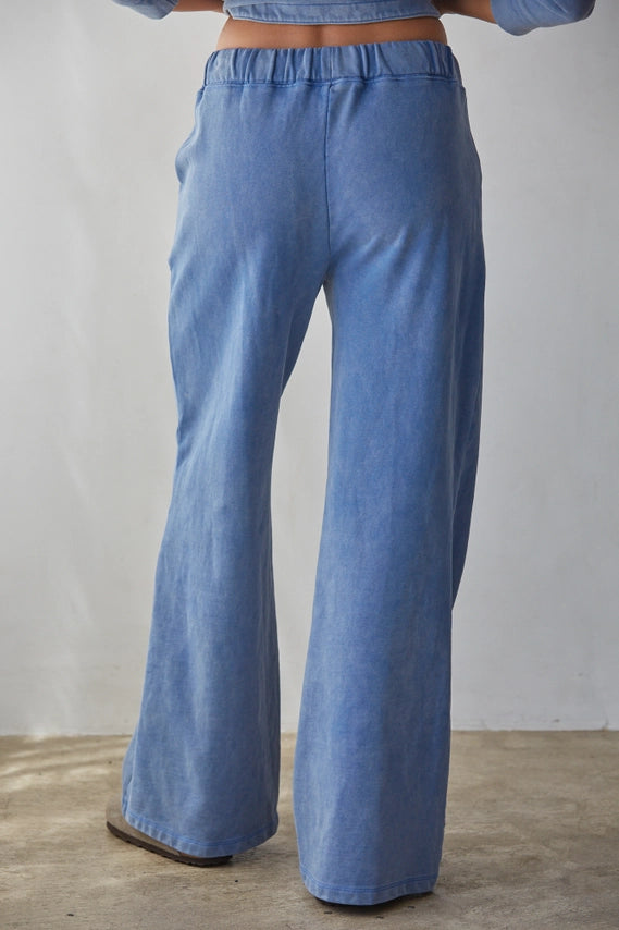 Light Denim Cotton Drawstring Pant
