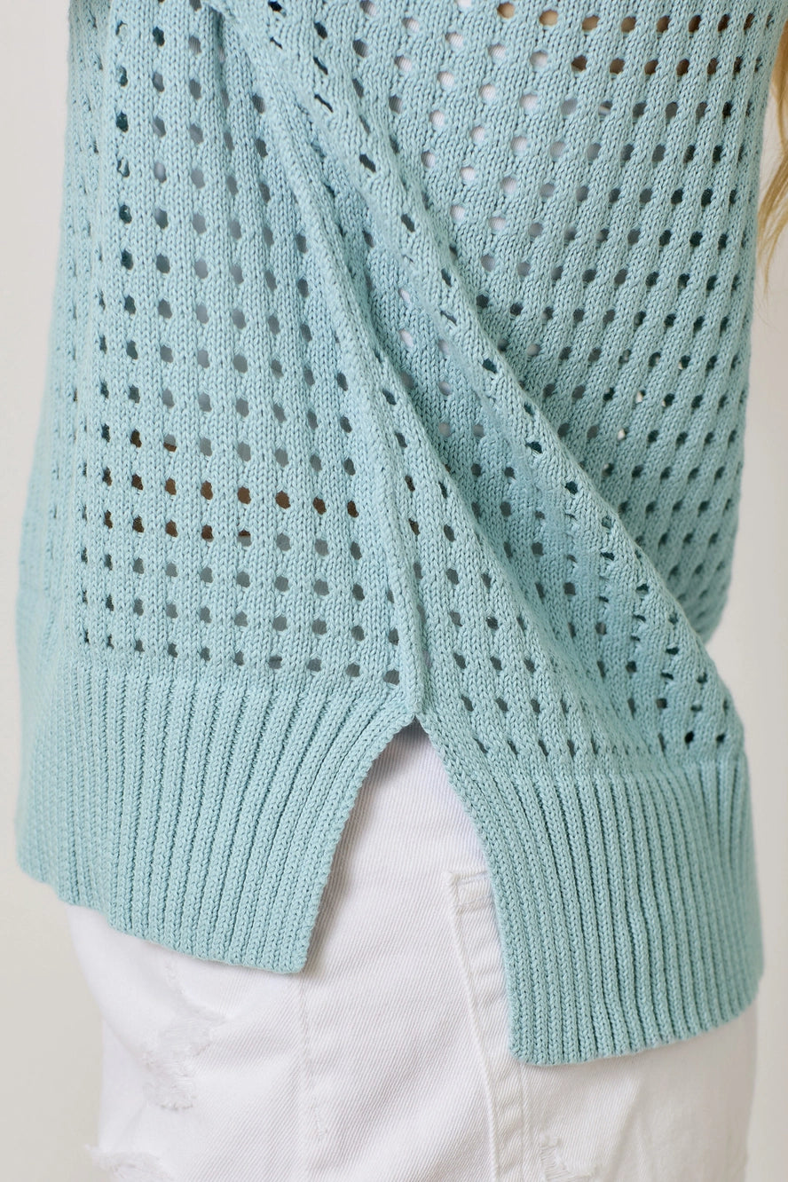 Open Stitch High Low Sweater