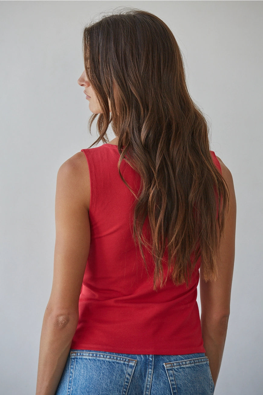 Allez Boat Neck Sleeveless Knit Top