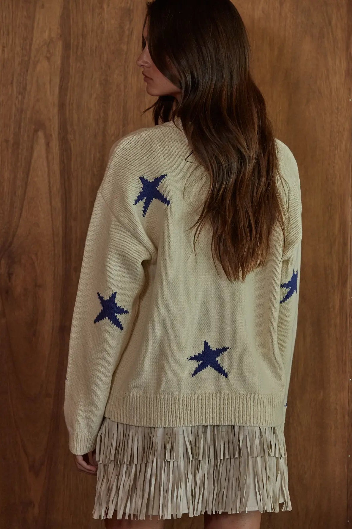 A Star Boot Cotton Crew Neck Sweater