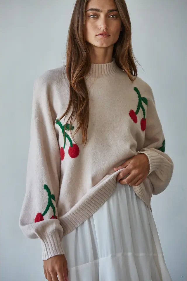DC Cherry Knit Pullover Sweater